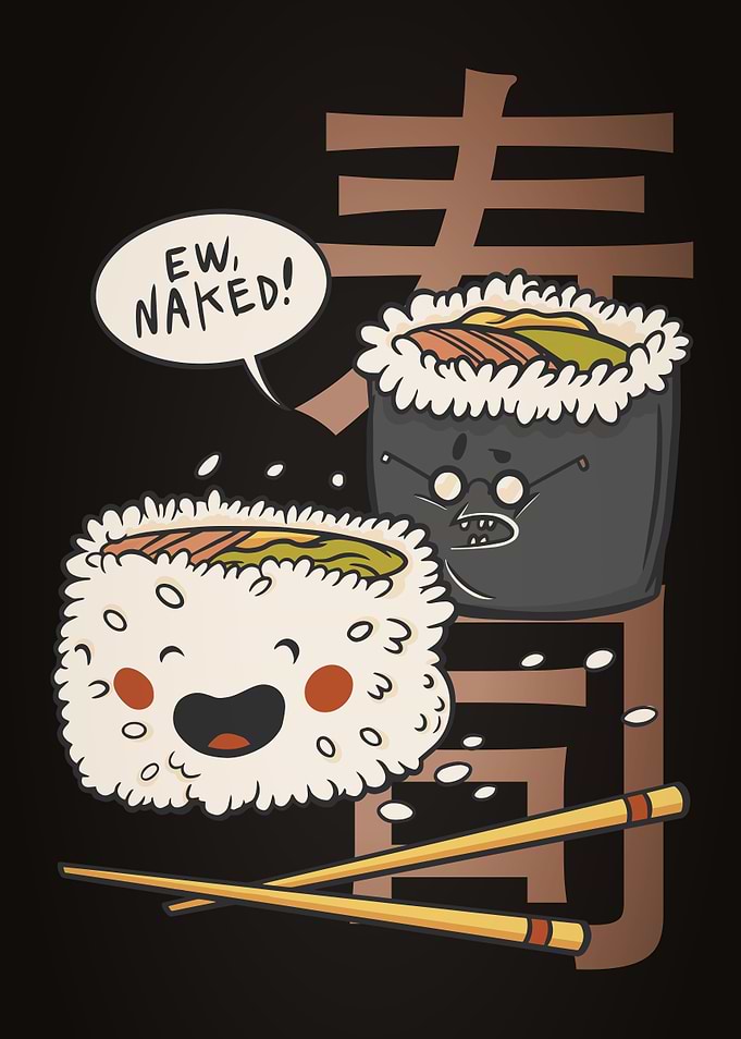 Funny Naked Japanese Sushi