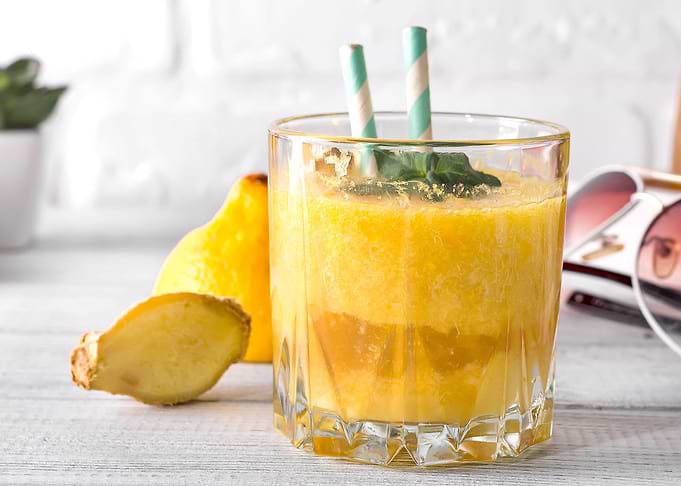 Yellow banana smoothie