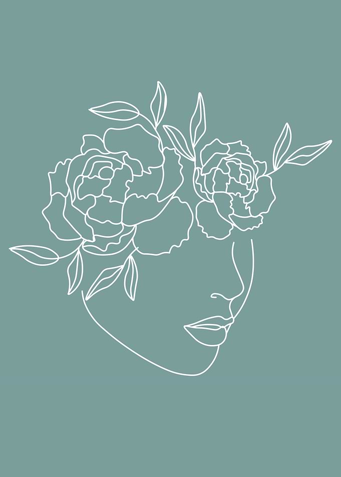 Woman floral skull head