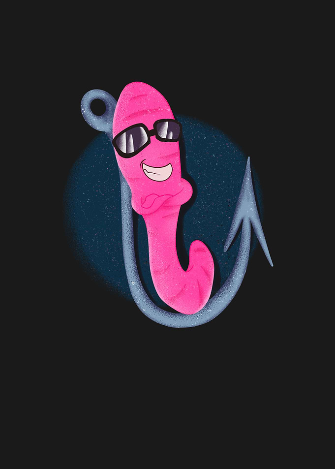 Cool Worm Fishing Hook