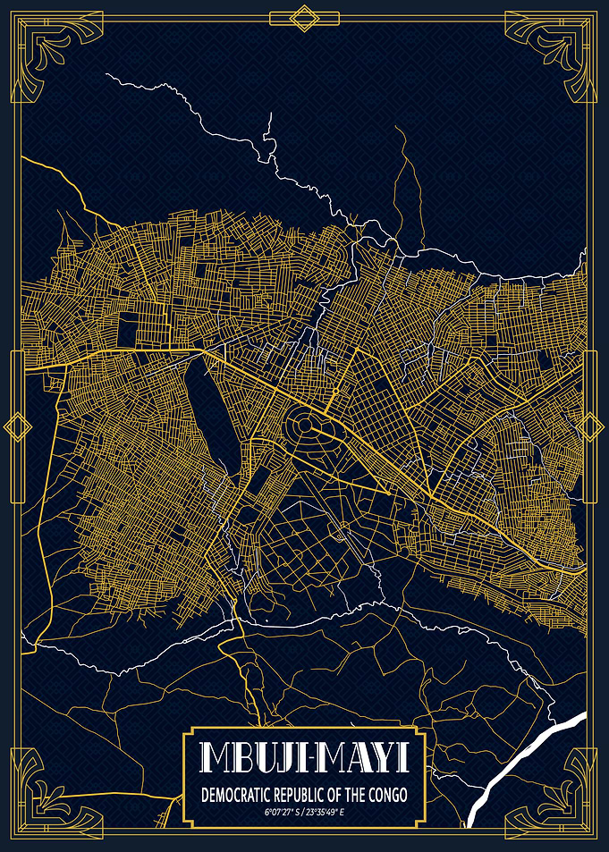 Mbuji Mayi City Map Gold