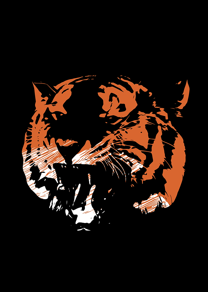 Snarling tiger
