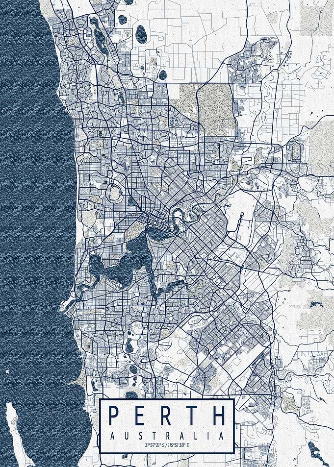 Perth City Map Coastal
