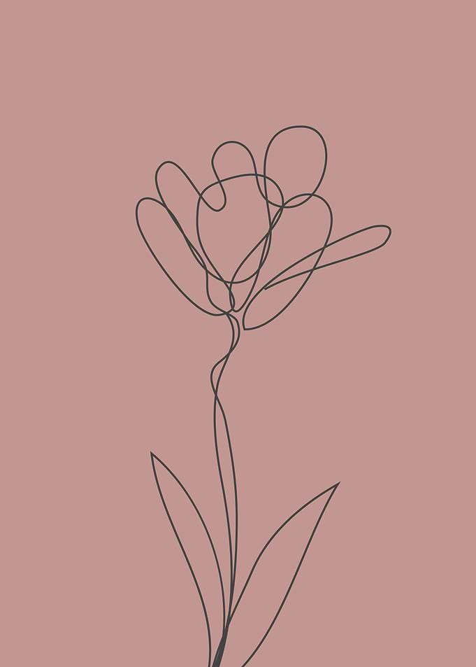 Botanical leaf oneline art