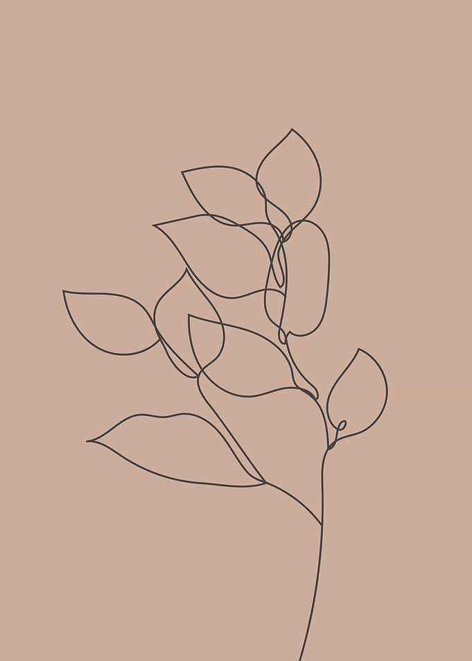 Tropical leaves modern art