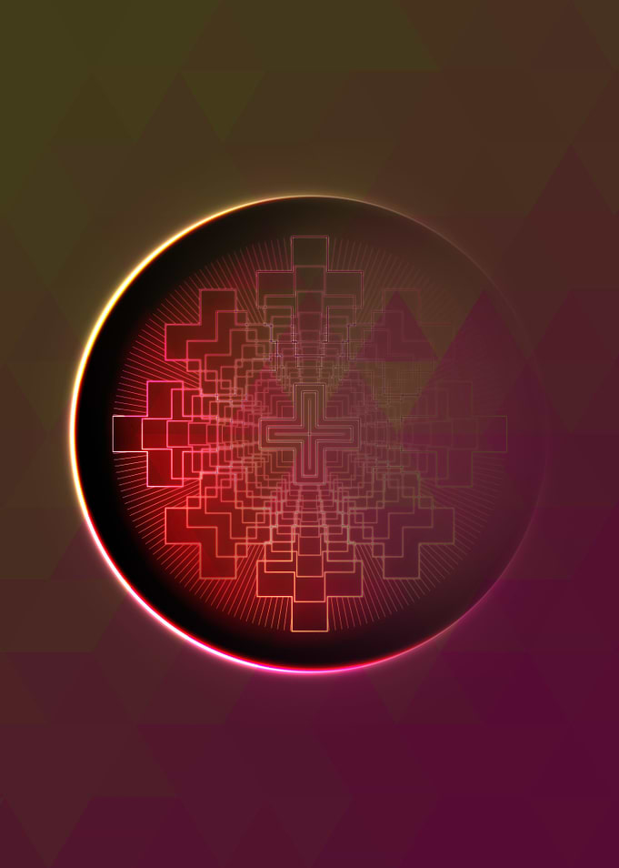 Vector Neon Glyph Rune Art