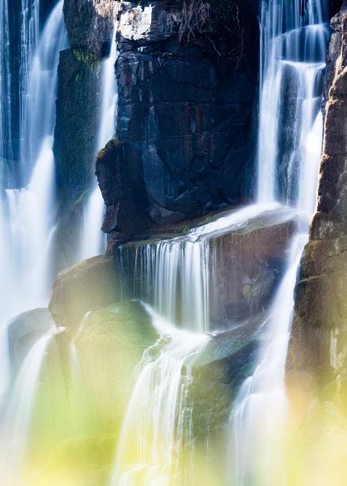 Smooth colorful waterfall