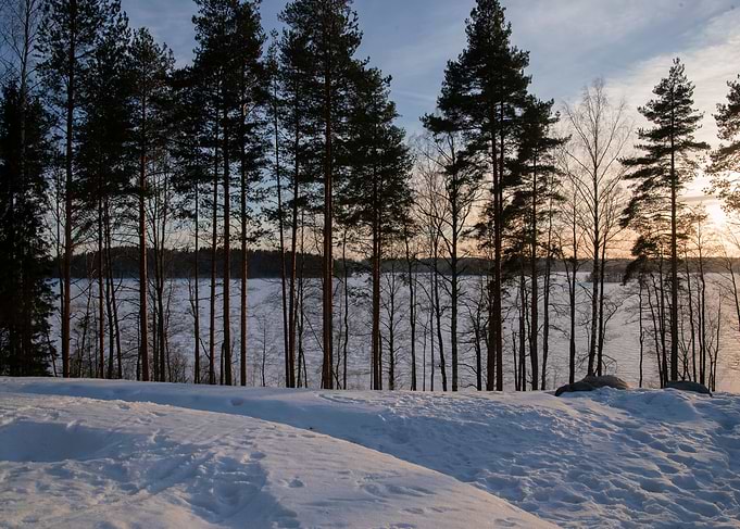 Sunset over the lake