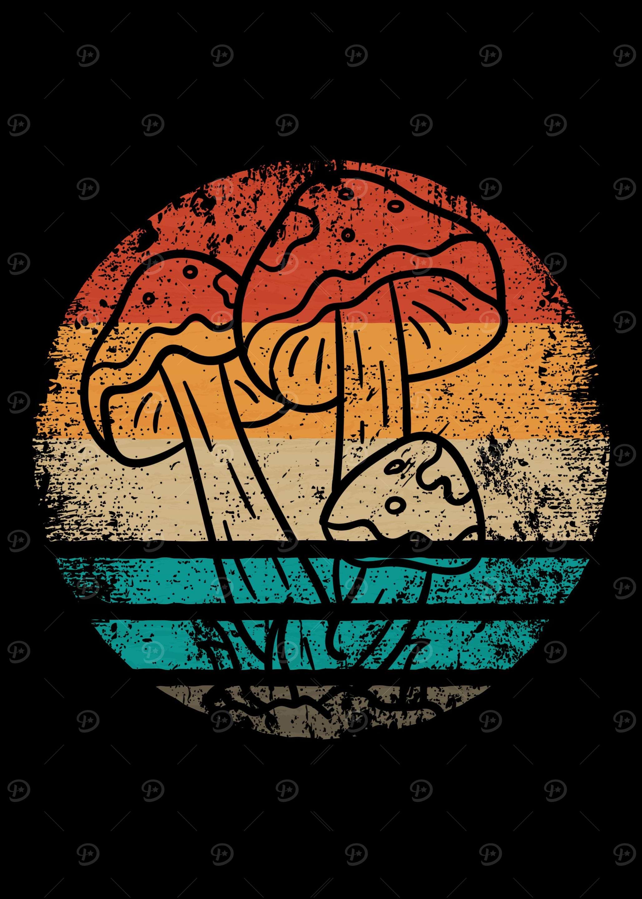 Retro Mushroom Fungi