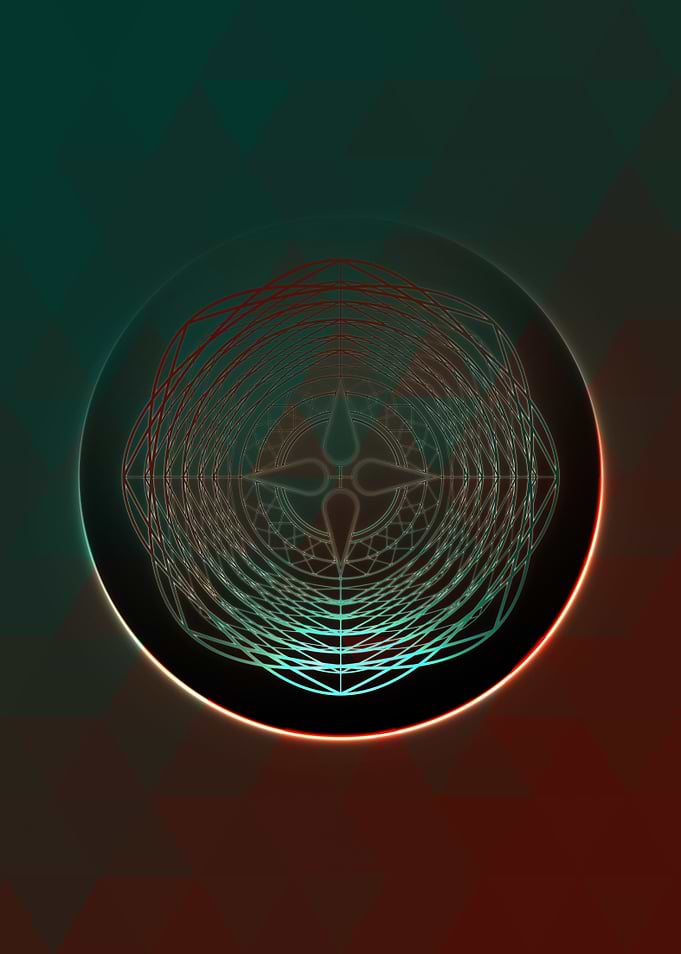 Vector Neon Glyph Rune Art