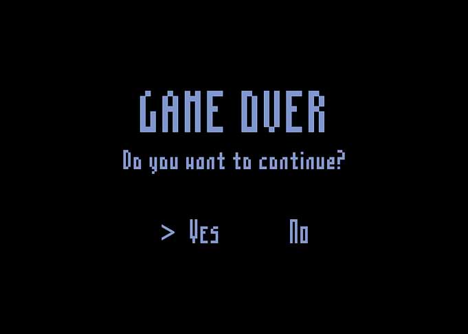 Game over continue questio