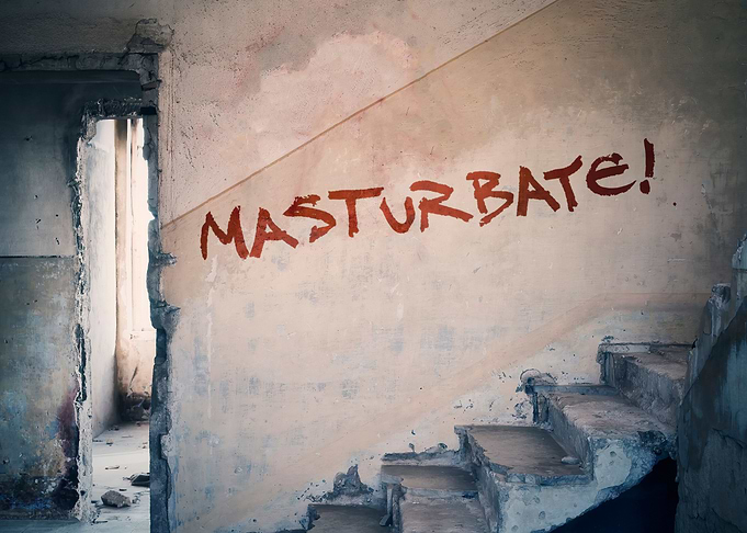 Abandoned house wall text