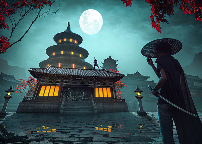 Samurai Scene Poster