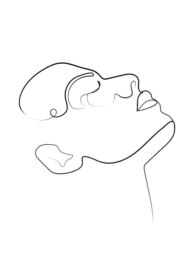 Woman face continuous line
