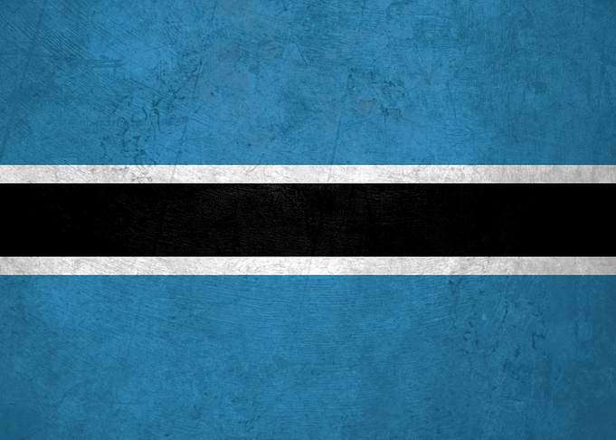 Flag of Botswana on Wall