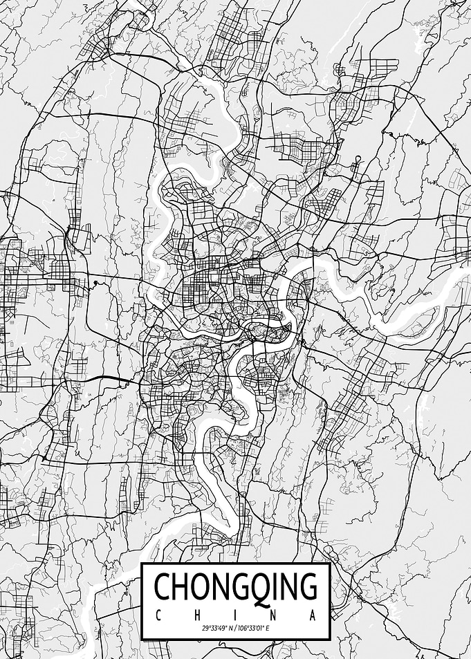 Chongqing City Map Light