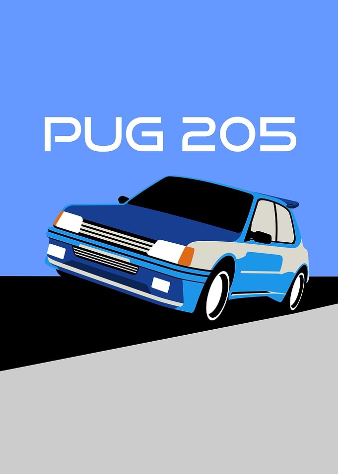 PUG 205 Peugeot minimalist