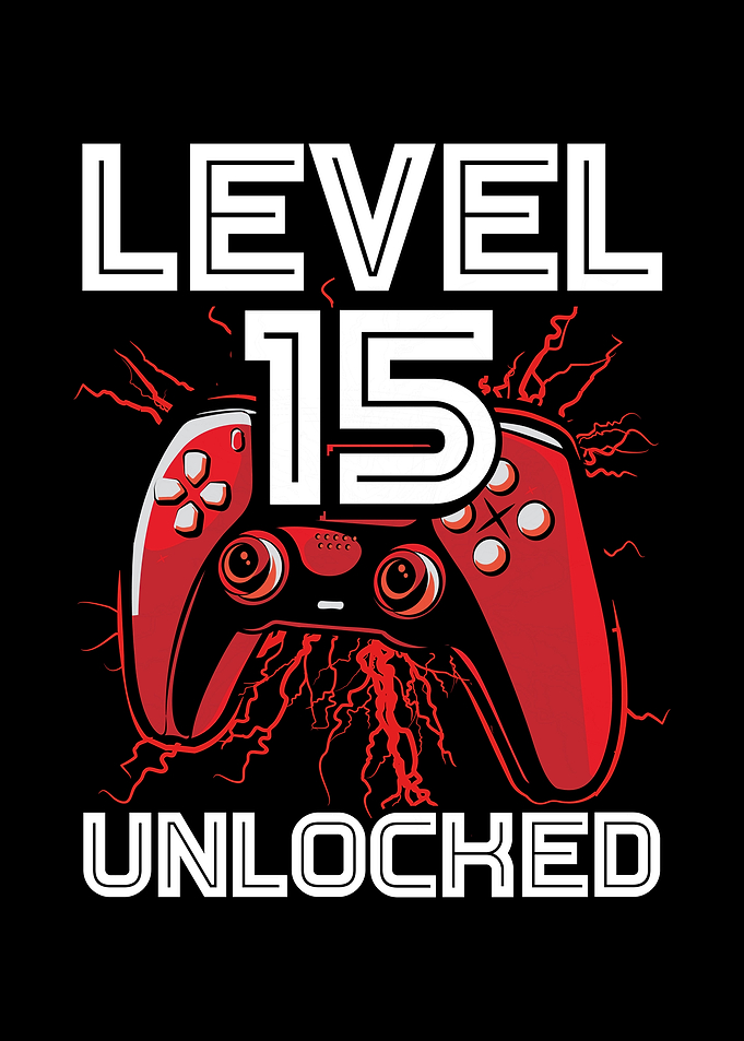 Gamer Level 15 birthday