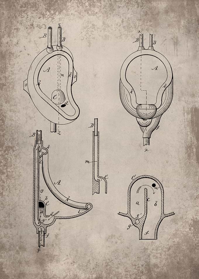 Vintage Urinal blueprint