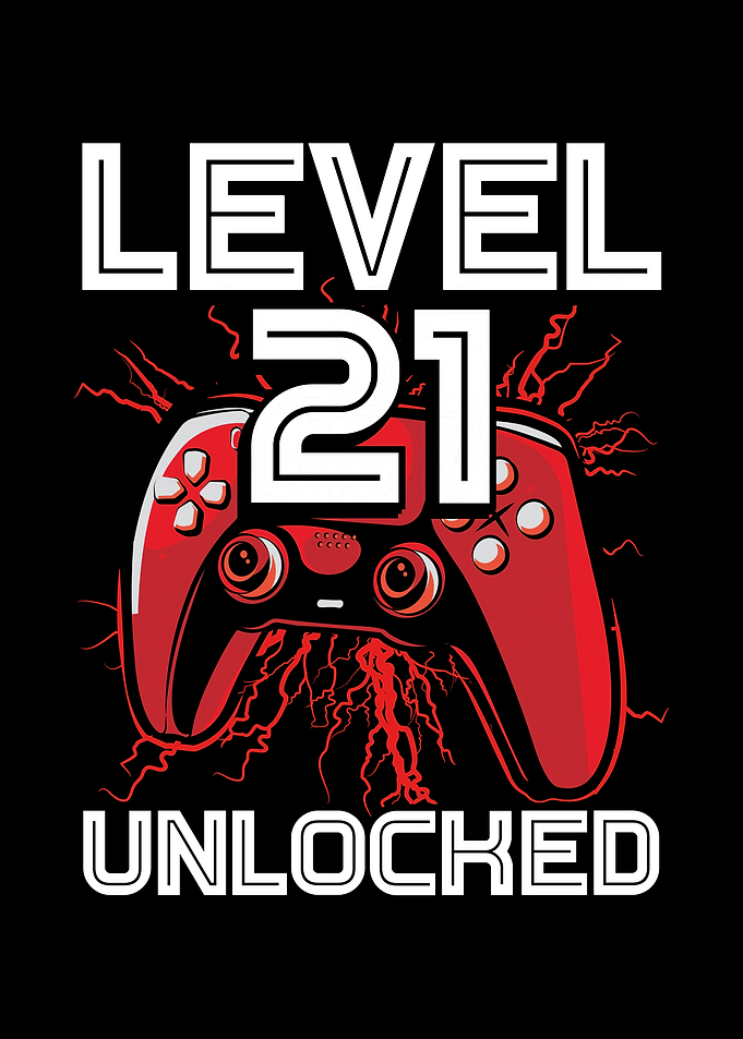 Gamer Level 21 birthday