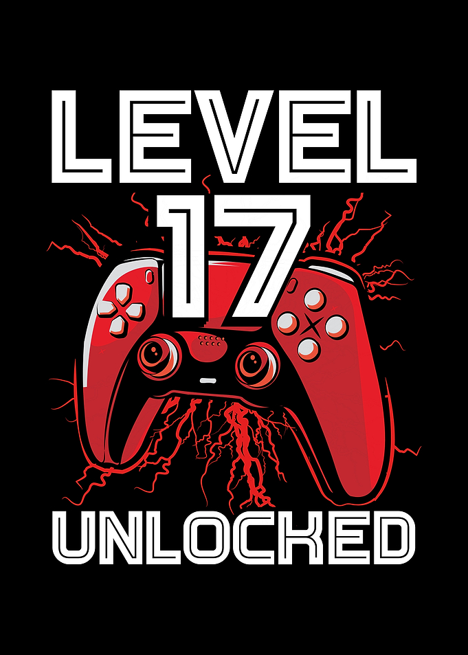 Gamer Level 17 birthday