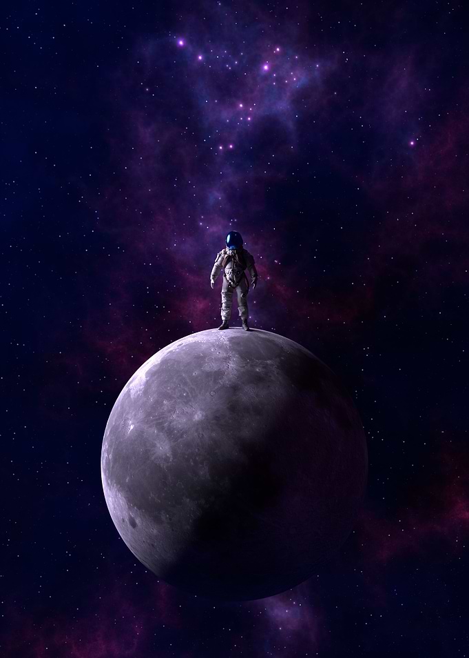 Pink Moon Astronaut