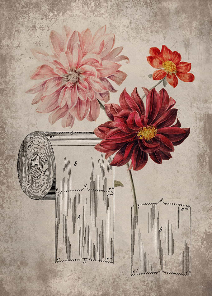 Floral toilet roll
