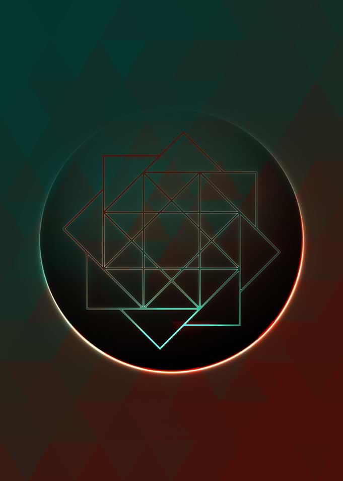 Vector Neon Glyph Rune Art