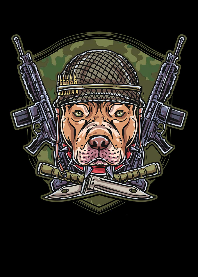 Funny Pit bull Soldier