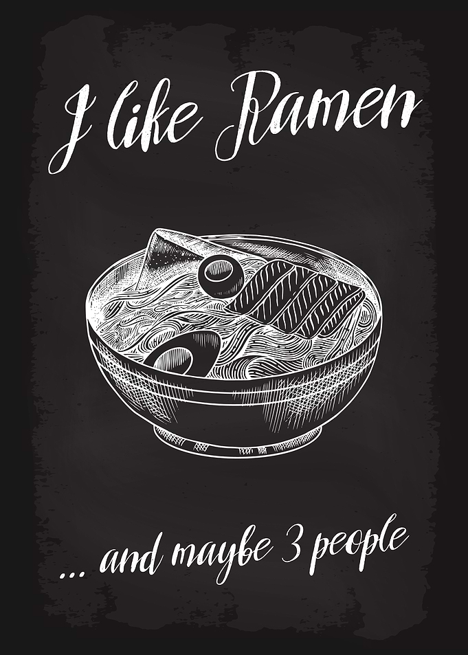 I like Ramen and 3 people