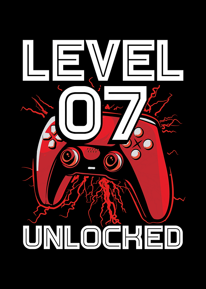 Gamer Level 07 birthday
