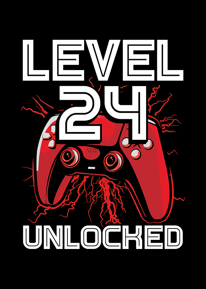 Gamer Level 24 birthday