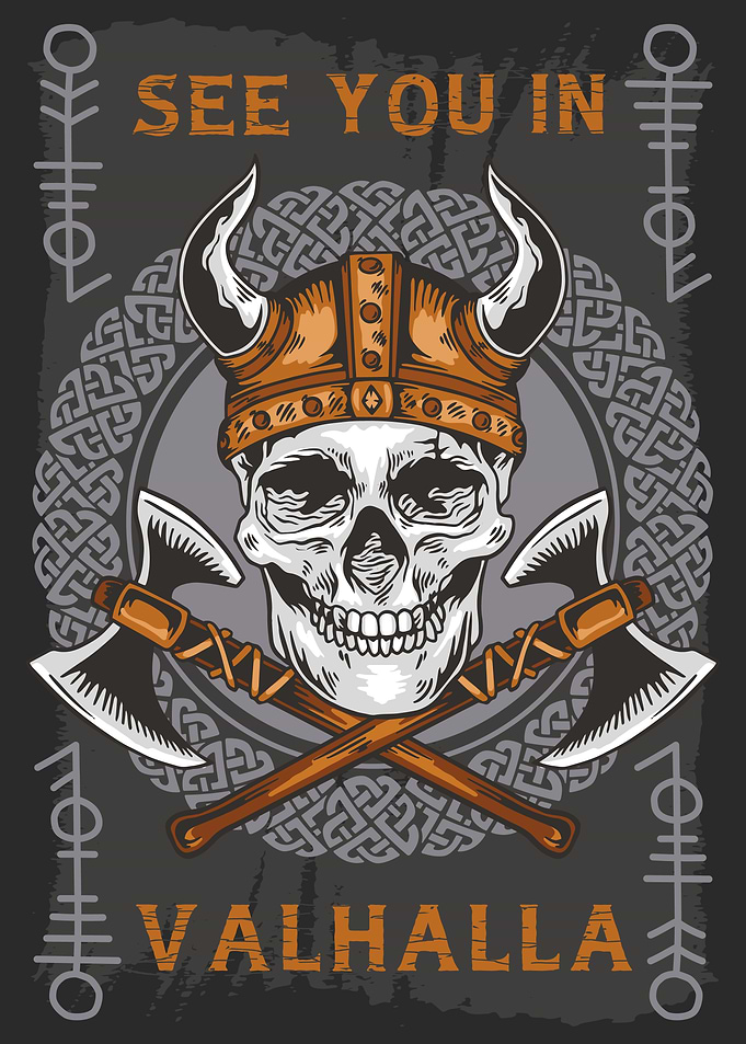 Valhalla viking skull