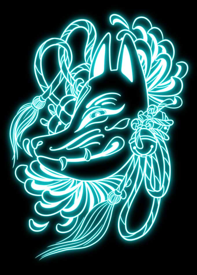 Kitsune Mask Neon