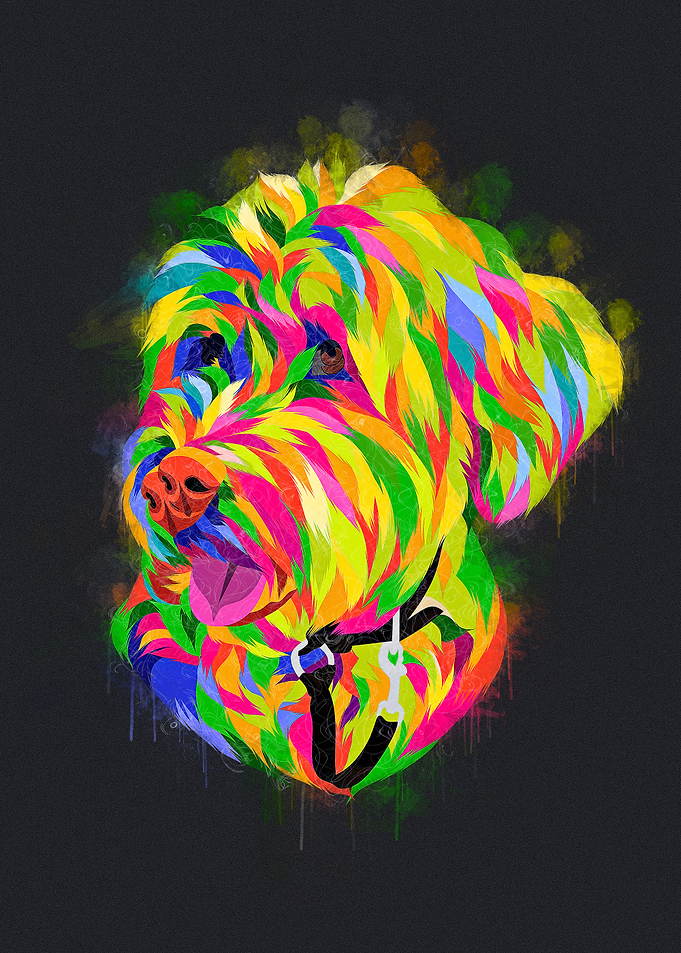 Dog pop art painting