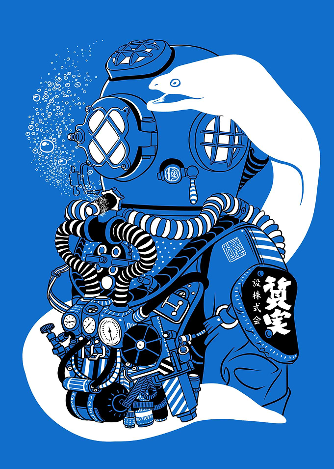 Steampunk scuba suit