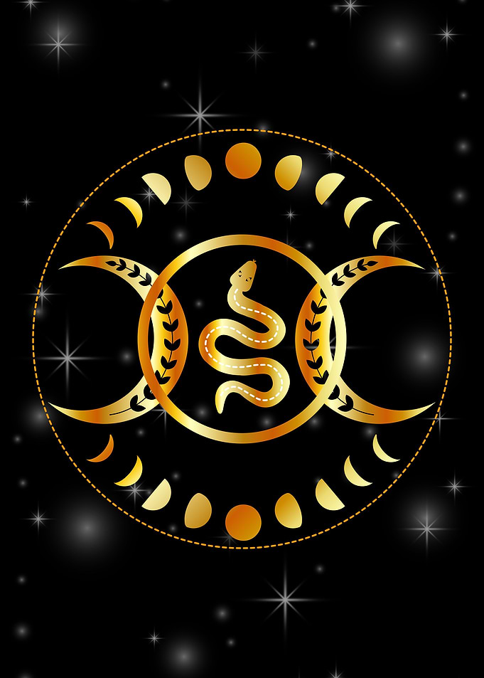Mystic snake gold mandala