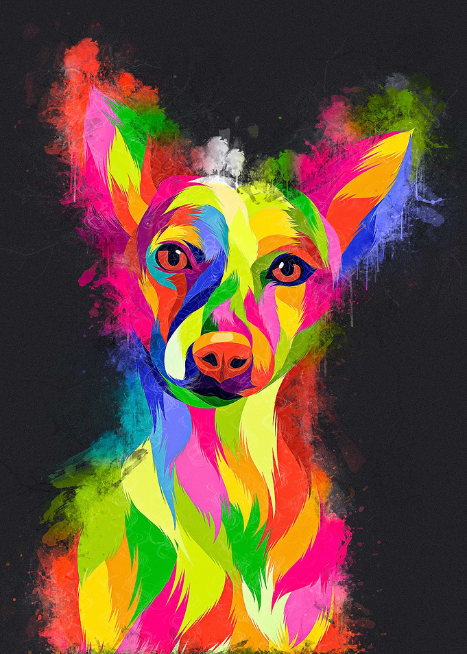 Dog pop art painting