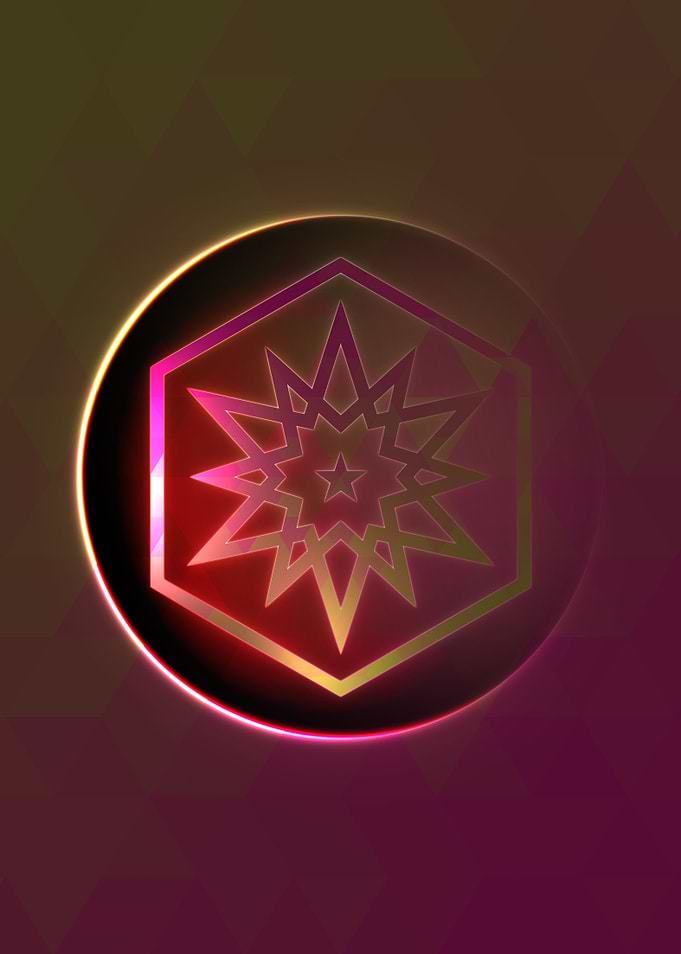 Vector Neon Glyph Rune Art