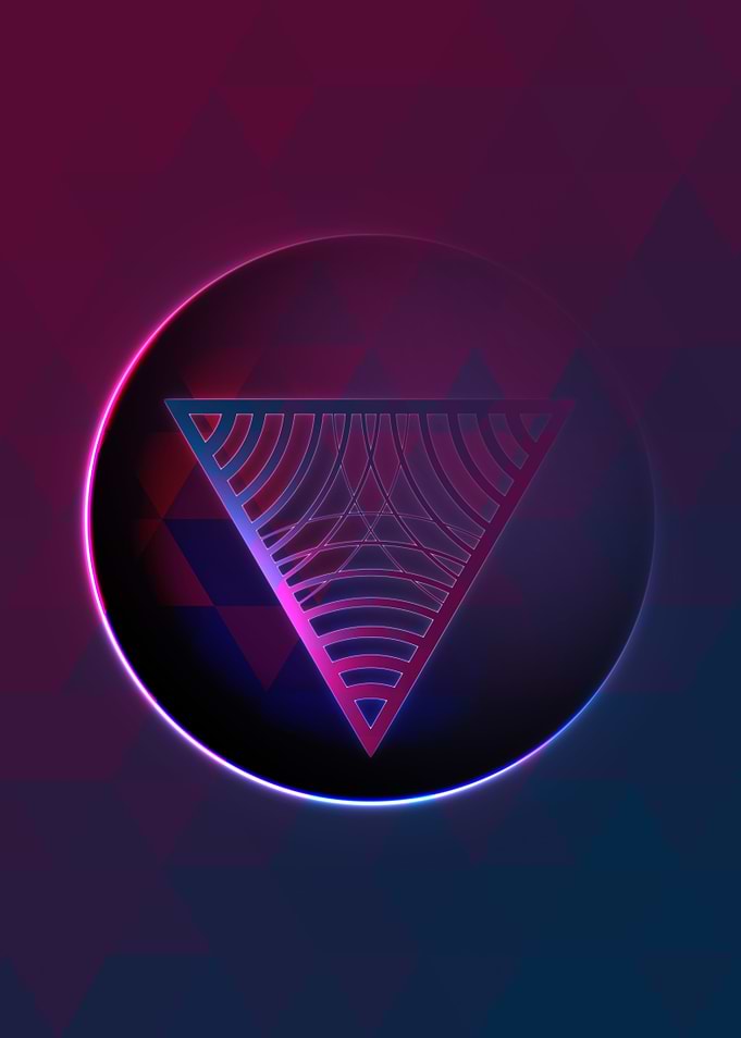 Vector Neon Glyph Rune Art