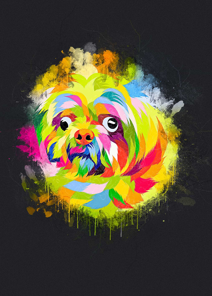 Dog pop art painting