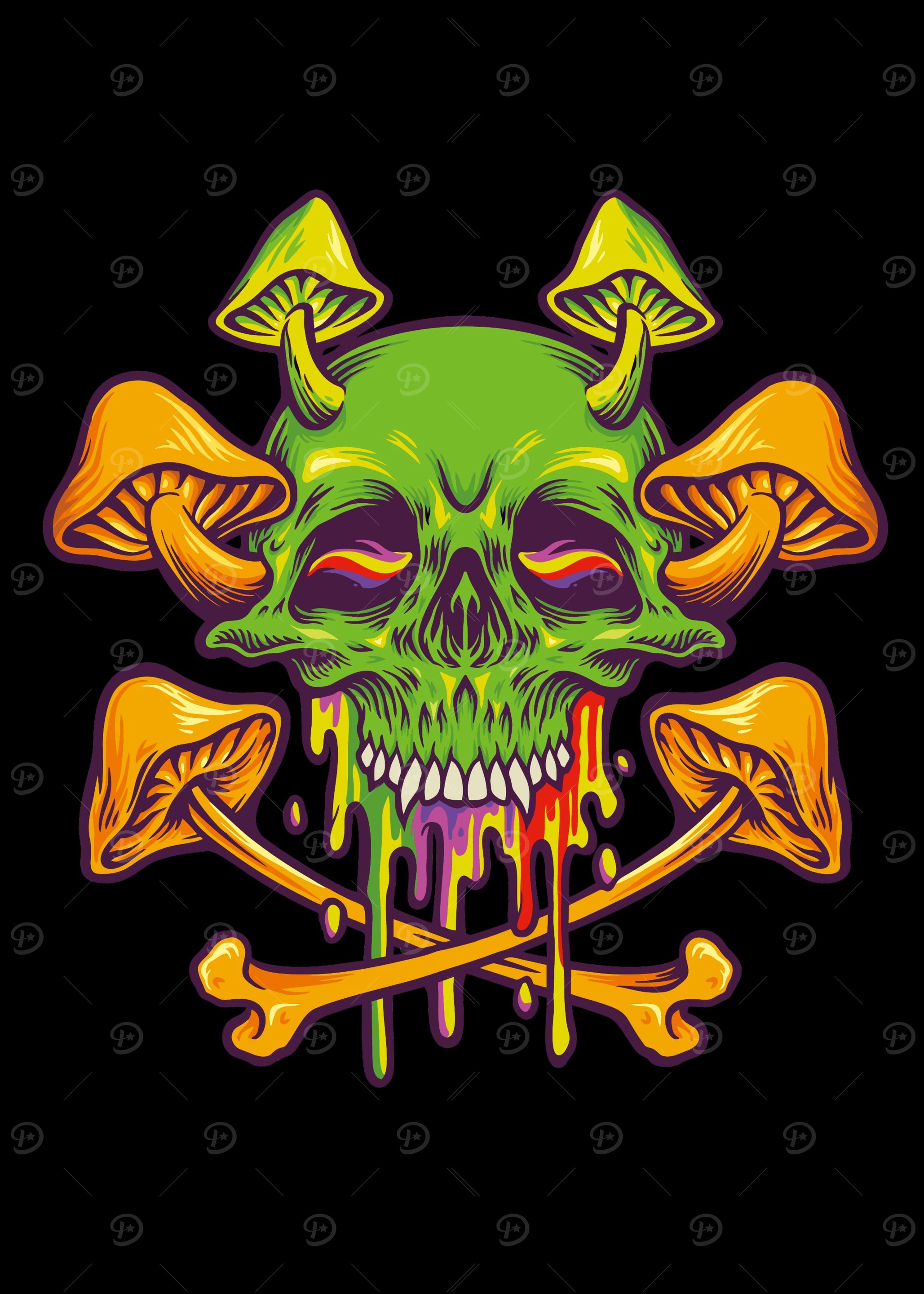 Sugar skull magic mushroom