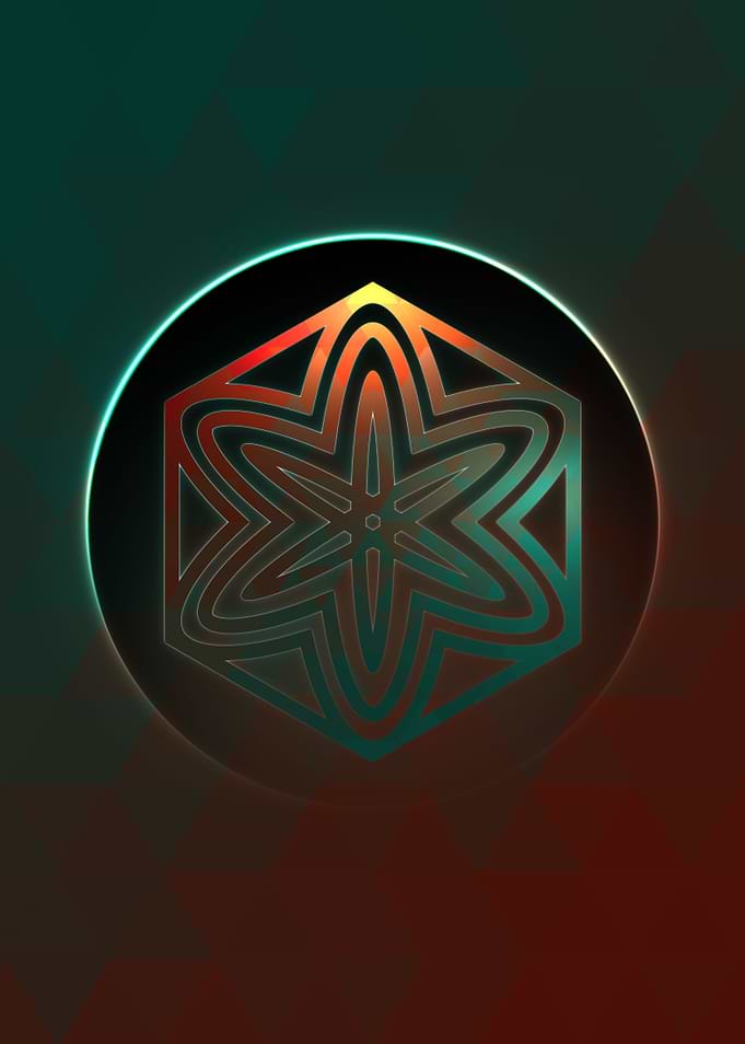 Vector Neon Glyph Rune Art