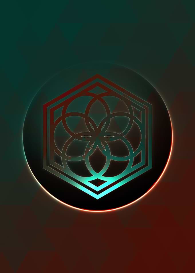 Vector Neon Glyph Rune Art