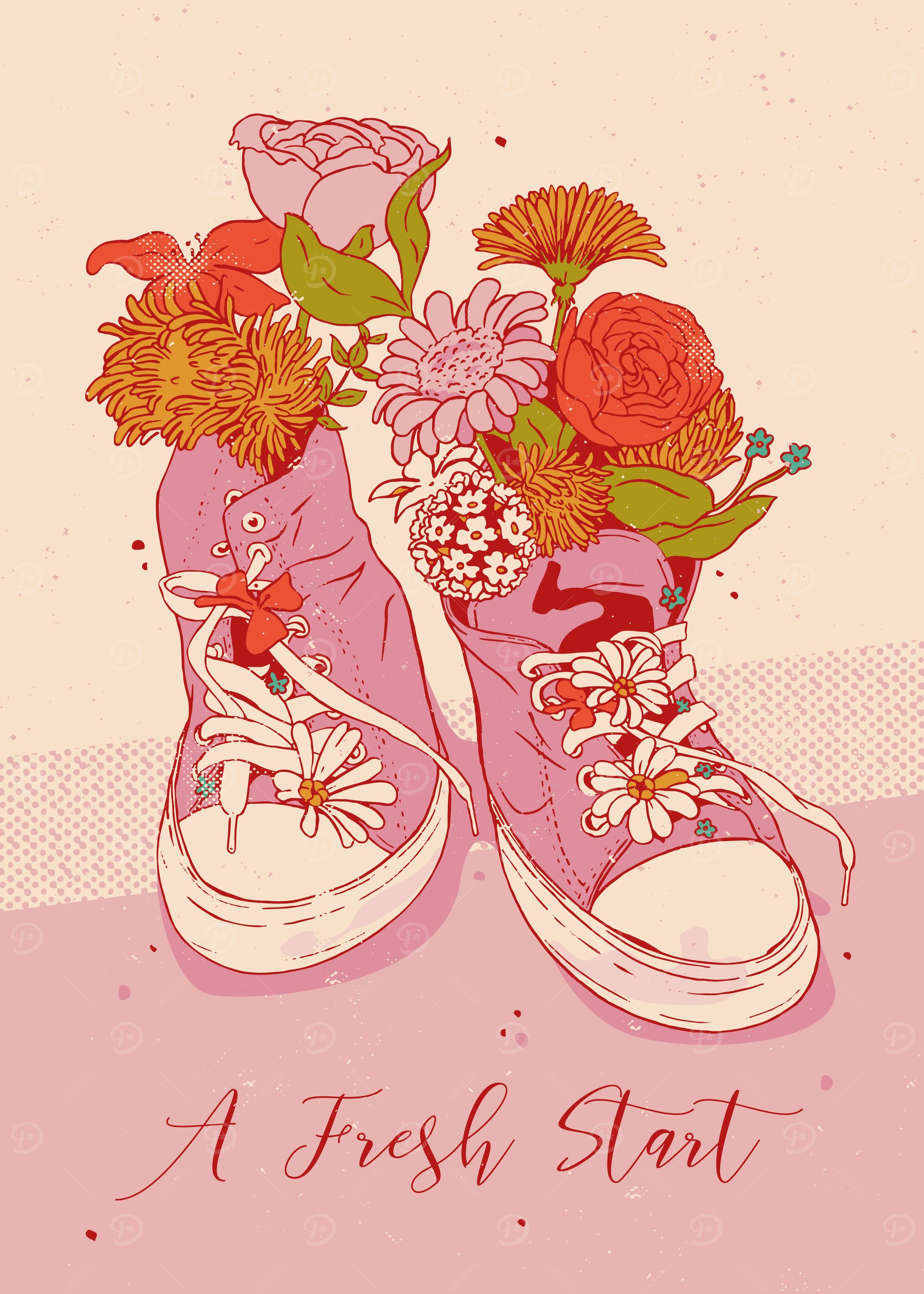 Spring shoes poster design