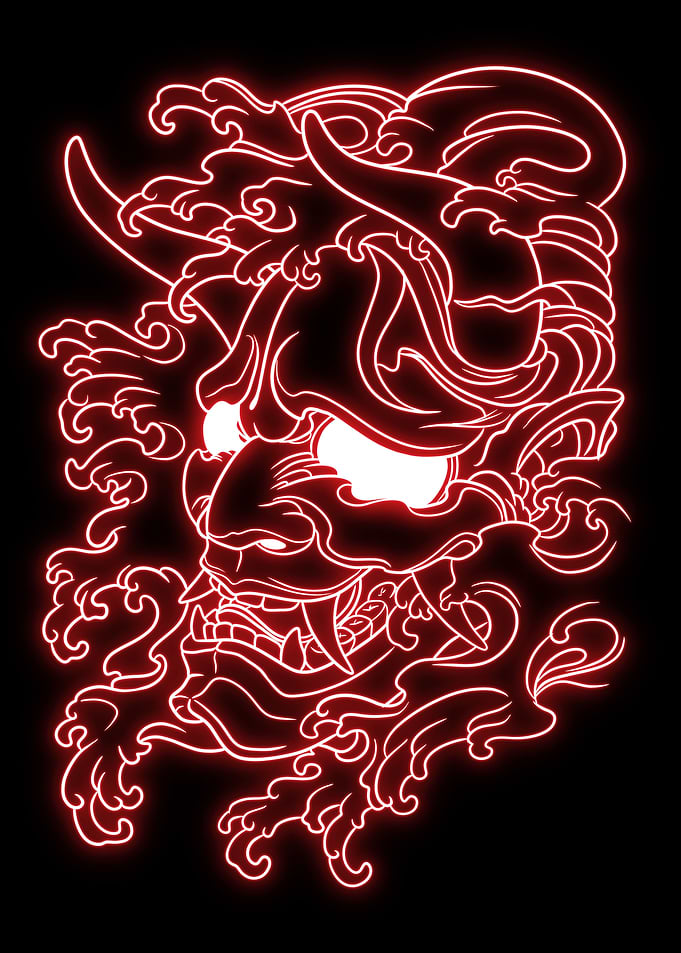 Oni mask neon