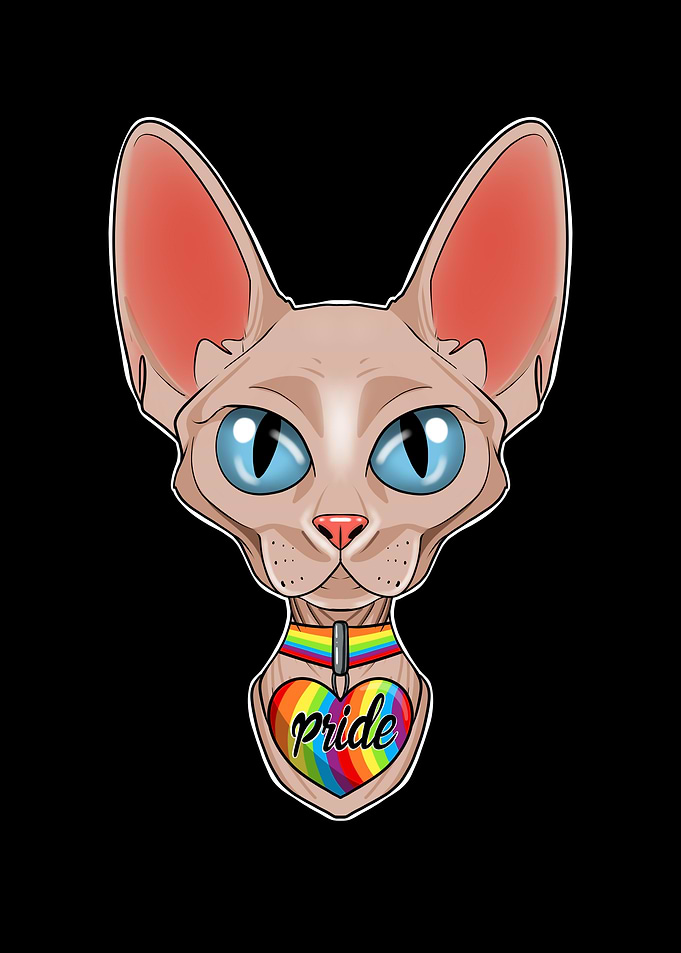 Sphynx Cat LGBTQ Flag