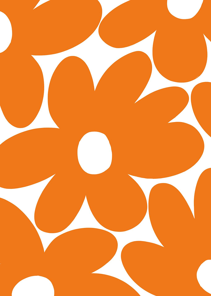 Retro Daisies in Orange 1