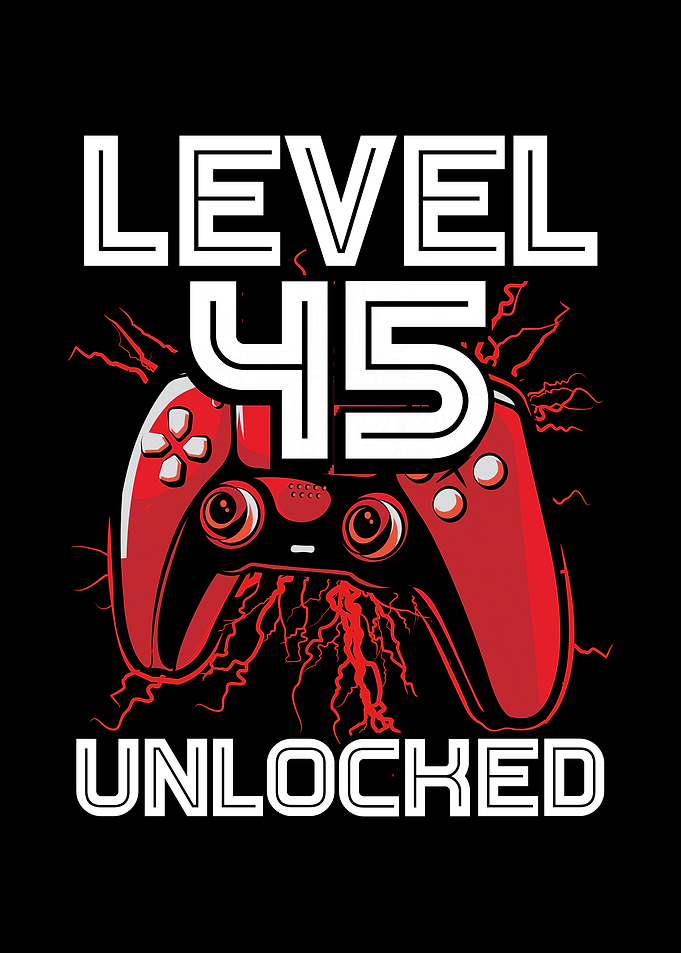 Gamer Level 45 birthday