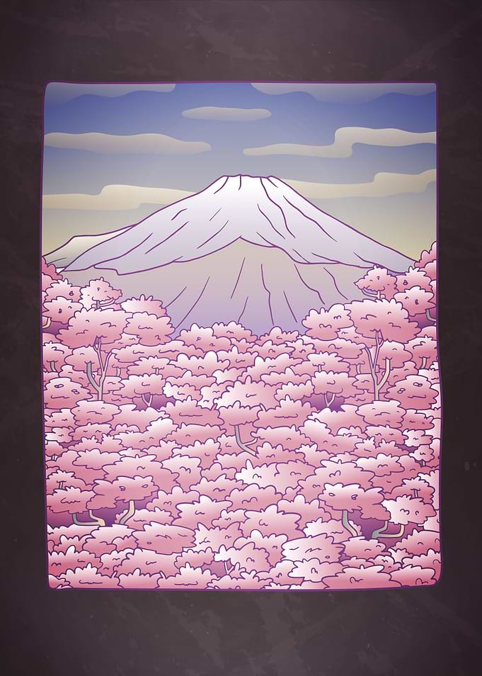 Japanese Mountain Painting